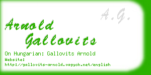 arnold gallovits business card